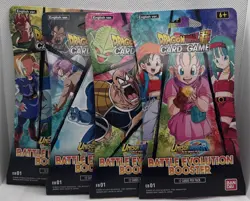 Dragon Ball Card Game Battle Evolution Booster Packs Art Set - Lot Of 4 - NEW! - Image 1