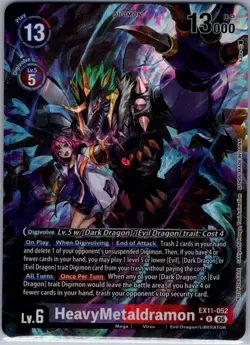 HeavyMetaldramon (Box Topper) EX11-052 R Dawn of Liberator - Digimon Card - NM - Image 1