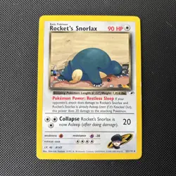 Pokemon Card Gym Heroes Rocket's Snorlax 33/132 WOTC Rare - Image 1