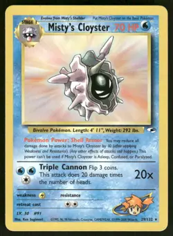 Pokemon Cards Misty's Cloyster 29/132 Gym Heroes Rare NM - Image 1
