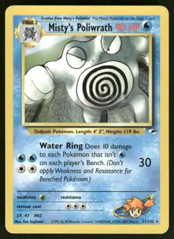 Pokemon Cards Misty's Poliwrath 31/132 Gym Heroes Rare NM - Image 1