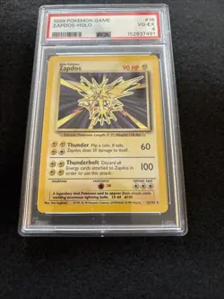 1999 Pokemon TCG Zapdos Holo Rare Card Base Set 16/102 PSA 4 Rare - Image 5