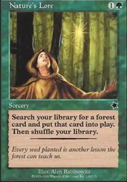 MTG Nature's Lore, Starter 1999, Heavily Played, English - Image 1