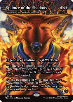 MTG Splinter of the Shadows - Ashcoat of the Shadow Swarm - Borderless, NM-Mint, - Image 1