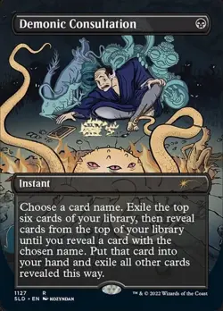 Demonic Consultation (SLD) - Foil Extended Art SLD NM MTG - Image 1