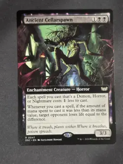 MTG ANCIENT CELLARSPAWN EXTENDED ART Duskmourn House of Horror NM - Image 1
