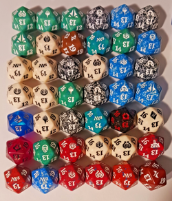 MTG spindown D20 dice lot of 84. Various sets, years, and colors! - Image 2