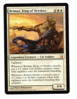 Magic the Gathering Brimaz, King of Oreskos 5/165 Born of the Gods Mythic! EX - Image 1