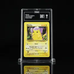 1999 Pokemon Base Set Unlimited Card WOTC #58 Pikachu Yellow TAG 9 N1163845 Last - Image 1
