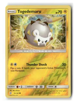 Togedemaru 74/236 Common Cosmic Eclipse Pokemon Reverse Holo Near Mint - Image 1
