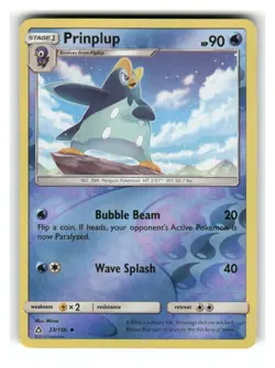 Prinplup 33/156 Uncommon Ultra Prism Pokemon Reverse Holo Near Mint - Image 1