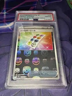 PSA 10 - Pokemon Energy Sticker - Japanese 151 Master Ball Reverse Holo 152/165 - Image 1