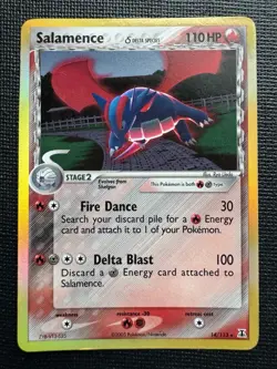 Delta Species Salamence 14/113 Holo Rare Pokemon Holo 2005 MP - Image 1