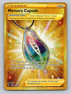Memory Capsule 202/185 Gold Secret Rare Vivid Voltage Pokemon Holo NM - Image 1