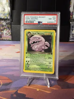 2000 POKEMON ROCKET 1ST EDITION #31 DARK WEEZING PSA 8 - Image 1