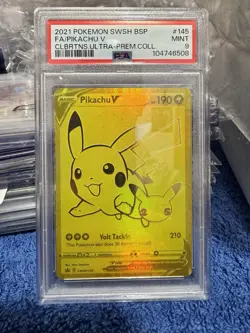 2021 POKEMON SWSH BLACK STAR PROMO #145 PIKACHU V PSA 9 - Image 1