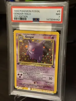 Pokemon Gengar Holo 1st Edition Fossil Psa 7 - Image 1