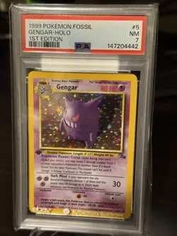 Pokemon Gengar Holo 1st Edition Fossil Psa 7 - Image 2