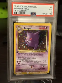 Pokemon Gengar Holo 1st Edition Fossil Psa 7 - Image 3