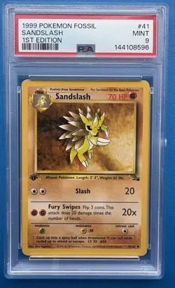 1999 Pokemon Sandslash 1st Edition PSA 9 #41/62 Fossil - Image 1