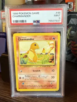 POKEMON GAME BASE SET CHARMANDER 1999 #46 PSA 9 - Image 1