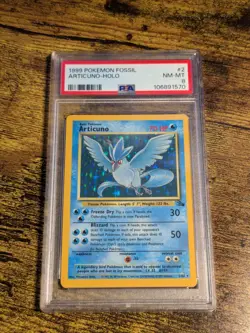POKEMON FOSSIL ARTICUNO-HOLO #2 PSA 8 NM-MINT - Image 1