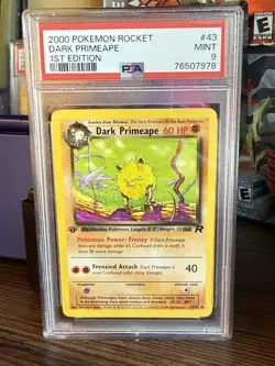 PSA 9 Pokemon 2000 1st Edition Team Rocket Dark Primeape #43 - Image 1