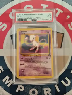 2000 POKEMON PROMO BLACK STAR POKEMON LEAGUE #8 MEW PSA 9 - Image 1