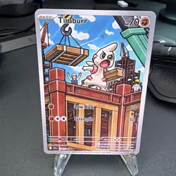 Pokemon TCG Timburr 125/086 Illustration Rare S&V Black Bolt Set - Image 1
