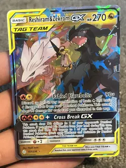 Pokemon TCG Reshiram & Zekrom GX 157/236 Cosmic Eclipse Ultra Rare S&M - Image 2