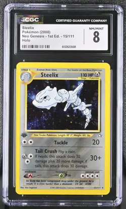 2000 Pokemon Neo Genesis Steelix Holo 1st Edition CGC 8 #15/111 - Image 1