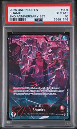 2025 ONE PIECE ENGLISH VERSION 2ND ANNIVERSARY SET #001 SHANKS PSA 10 - Image 1