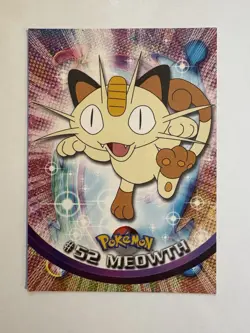 Meowth #52 Blue Label First Edition 🔥 Topps Pokemon 1999 Good Condition - Image 1