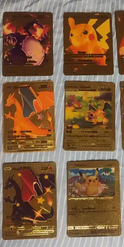 18 Pokemon Gold Foil Fan Art Cards - Image 5