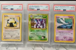 Pokemon Vintage Graded Lot. 2000 Snorlax Non Holo PSA 9. 1999 JP Nidoking PSA 9. - Image 1