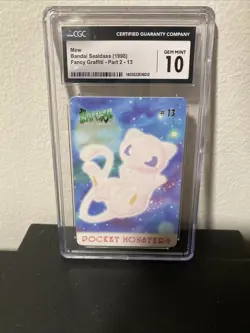 Pokemon Japanese Bandai Sealdass FANCY GRAFFITI Part 2 Mew #13 CGC GEM MINT 10 - Image 1