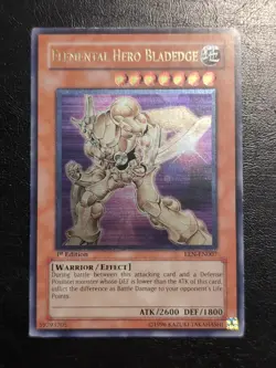 Yu-Gi-Oh! ULTIMATE RARE HOLO CARD ELEMENTAL HERO BLADEDGE EEN-EN097 1ST LP - Image 1