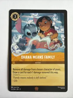 Disney Lorcana OHANA MEANS FAMILY Action Card Stitch & Lilo 32/204 Regular - Image 1