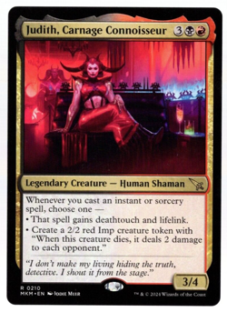Judith, Carnage Connoisseur 0210 Non Foil Rare Murders at Karlov Manor MTG NM - Image 1