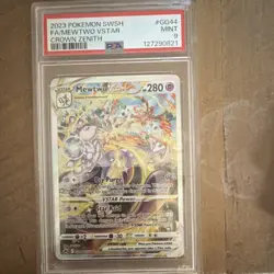 Pokemon Mewtwo VSTAR GG44/GG70 Crown Zenith Holo Ultra Rare 280HP PSA 9 - Image 1