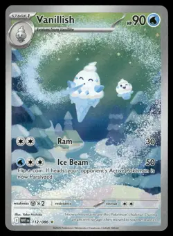 Pokemon Cards Vanillish 112/086 White Flare Holo Illustration Rare NM - Image 1