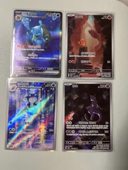 Pokemon Korean Holo Card Lot Blastoise Charmander Poliwrath Mewtwo 4 Cards 2023 - Image 1