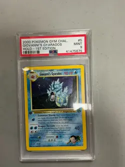 2000 Pokemon Giovanni's Gyarados 1st Edition #5 PSA 9 - Image 1