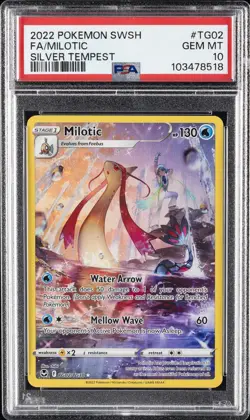 2022 POKEMON SWORD & SHIELD SILVER TEMPEST #TG02 FULL ART/MILOTIC PSA 10 - Image 1