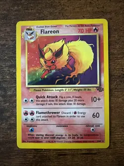 Pokemon TCG Flareon Jungle 3/64 Holo Unlimited Holo Rare - Image 1