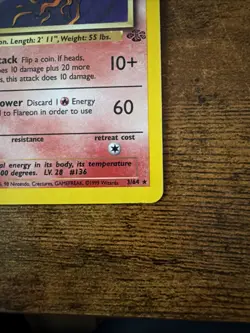 Pokemon TCG Flareon Jungle 3/64 Holo Unlimited Holo Rare - Image 5