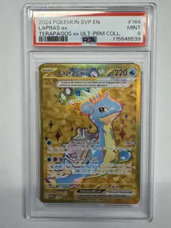 2024 Pokemon Lapras Ex Promo Gold #164 PSA MINT 9 - Image 1