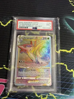 Graded PSA 9 2022 Pokemon SWSH FA/Serperior VSTAR Silver Tempest- Secret #196 - Image 1