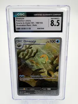 2023 Pokemon Omanyte 180/165 Illustration Rare Holo Scarlet & Violet 151 CGC 8.5 - Image 1