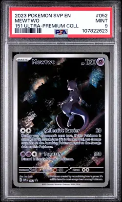 2023 POKEMON SVP EN-SV BLACK STAR PROMO 151 ULTRA-PREM COLL #052 MEWTWO PSA 9 - Image 1